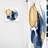 Harsha Dark Blue, Gold Abstract Circle Texture II - Modern Curtain - Velvet Room Darkening - 1 panel-513515059