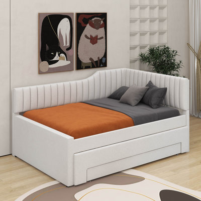 Upholstered Daybed With Trundle And Three Drawers