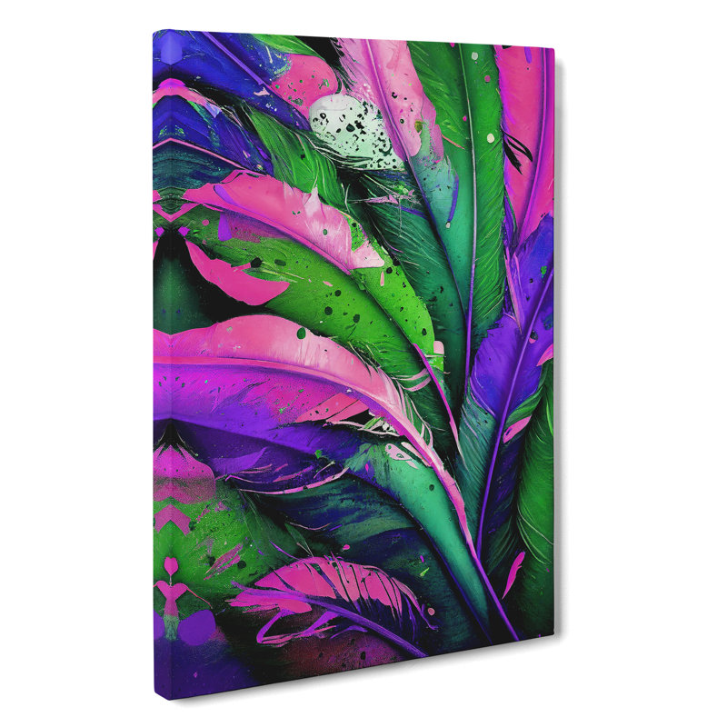 XV1022-4079X Splashed Feathers No.4 Abstract - Print, Wrapped Canvas, 76cm H x 50cm W, No Matte