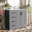 Meuble-lavabo moderne gris 36 po avec lavabo en céramique, charnières à fermeture en douceur, 3 tiroirs, tablette réglable, vaste espace sous le lavabo, design avec finition, portes, armoire, expérience silencieuse-332357013