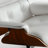 Real Leather Upholstered Accent Chair With Ottoman And Heavy-Duty Aluminum Base-865665740