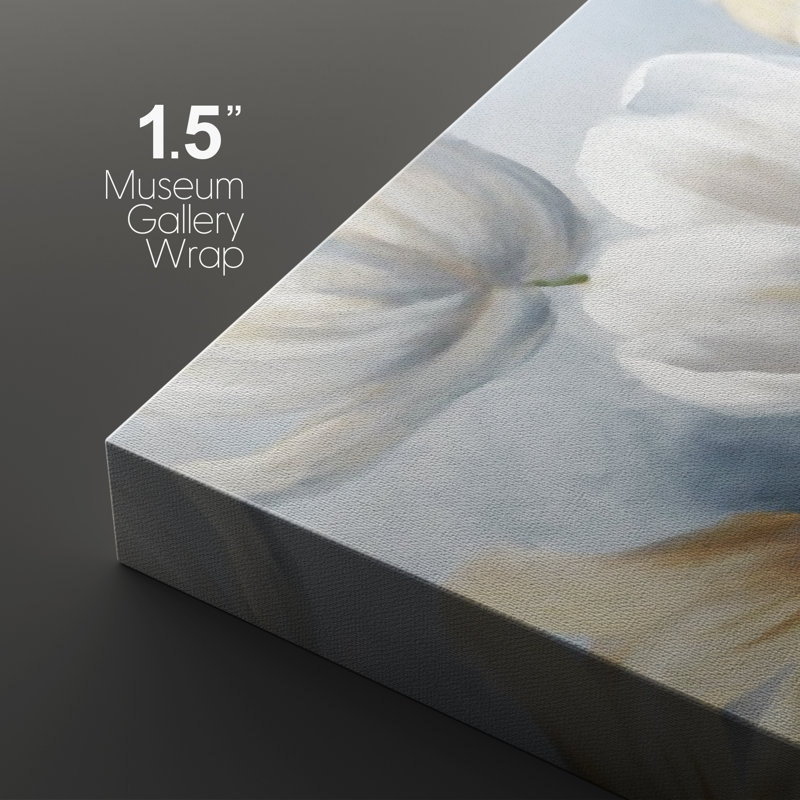 Modern Geometric Floral Canvas Wall Art Set in White and Beige
