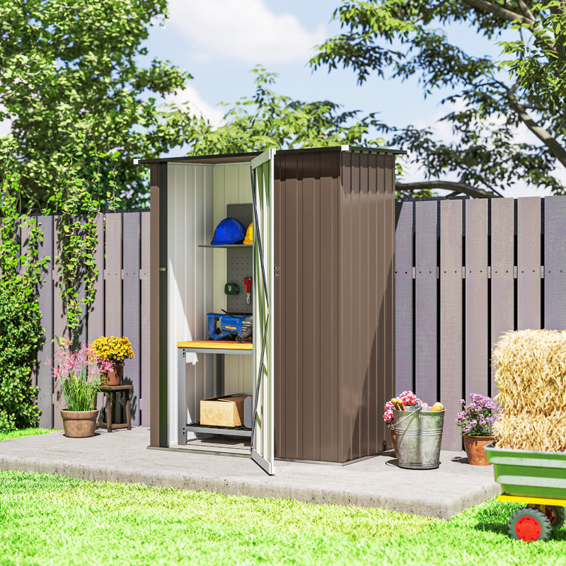 Ayad 2.7 ft. W x 4.6 ft. D Metal Pent Tool Shed