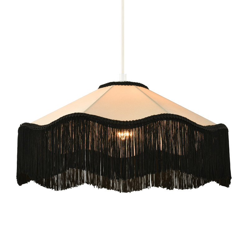 20cm H Silk Dome Pendant Shade ( No Direct Attachment Method ) in Black