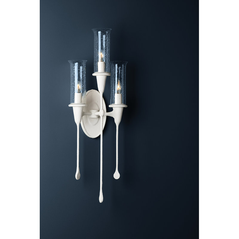 Chisel 8 Light Chandelier, White Plaster