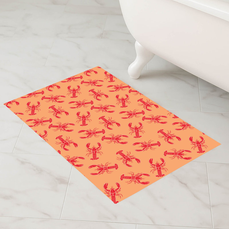 Tapis de bain décoratif homard, Simple - L 24 po x l 17 po, Orange