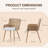 Rattan Dining Chairs,farmhouse Upholstered Boucle Kitchen Chair With Armrest,pe Rattan Dining Room Chairs, Mesh Back Cane Chairs With Metal Legs,brown-658631590