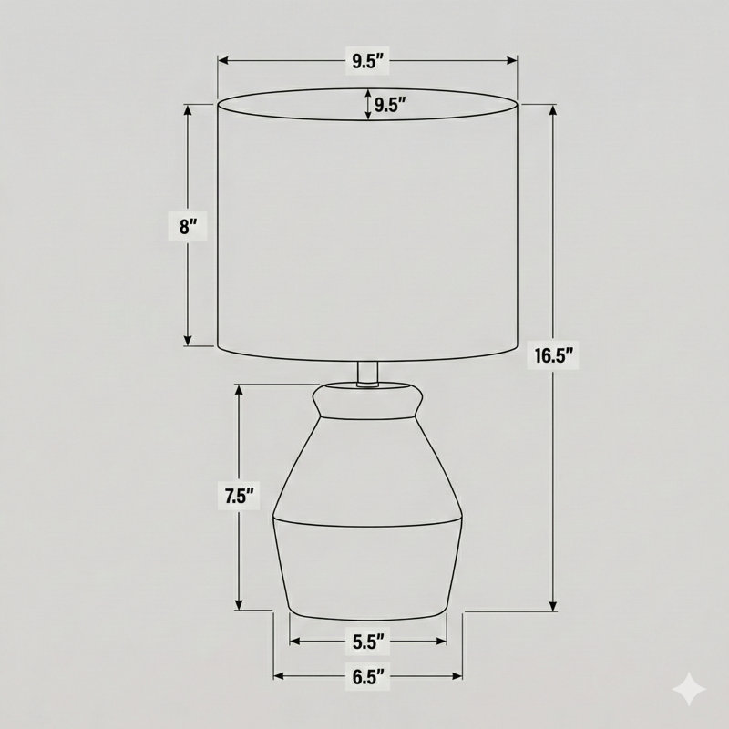 Lighting, H 17 po, lampe de table, céramique crème, abat-jour ivoire / crème, moderne