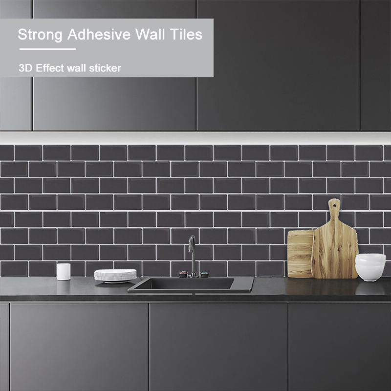 10Pcs Peel and Stick 1.2mm Wall Paneling, Black