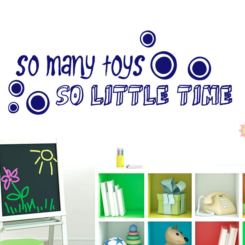Décalcomanie murale so little time so many, Bleu marine