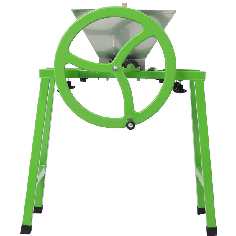 Broyeur à fruits manuel de 7 L avec support et roue, broyeur à pommes en acier inoxydable pour le pressage du vin et du cidre, broyeur à fruits robuste