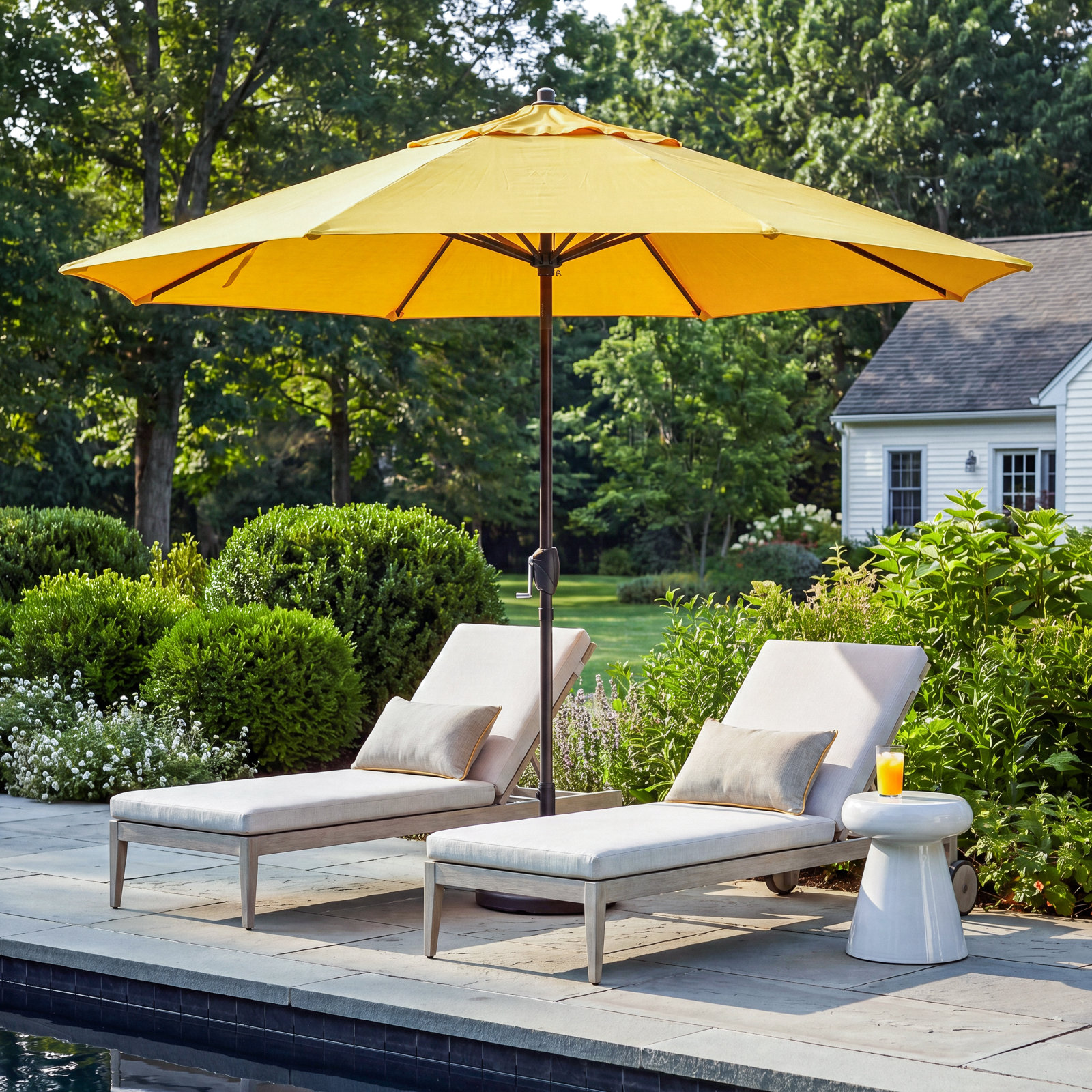 108'' Outdoor Umbrella, Yellow Performance Canvas