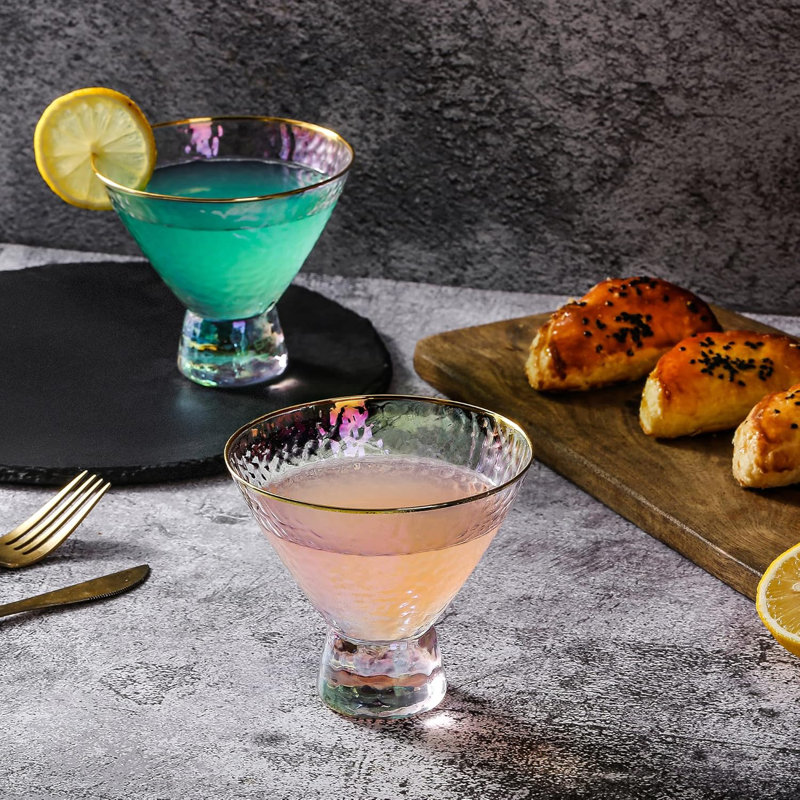 Ensemble de 2 verres à martini sans pied