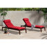 Minhaj 85" Long Reclining Eucalyptus Chaise Lounge Set Sunbrella with Cushions