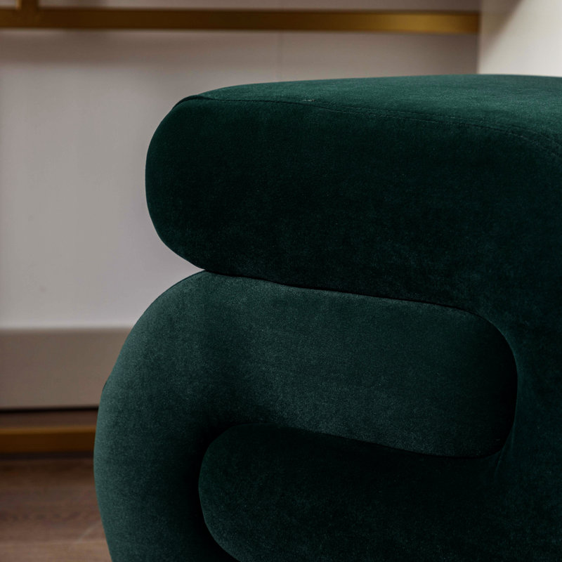Serpa S-shape Ottoman-Makeup Stool-Footstool, Dark Green