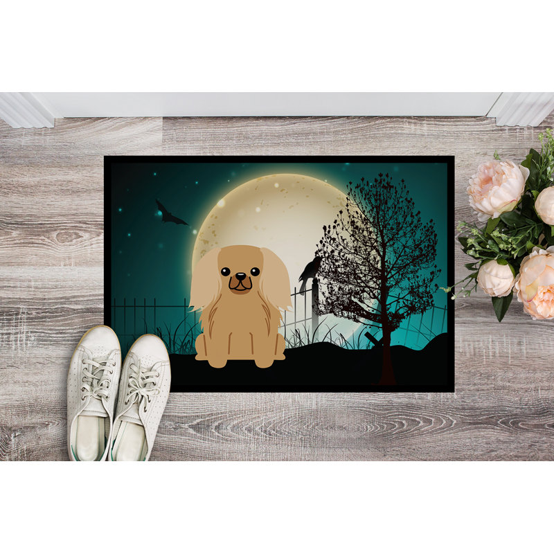 Tapis de porte d'extérieur effrayant Carking Halloween, Rectangle 2 pi x 3 pi, Fauve / zibeline
