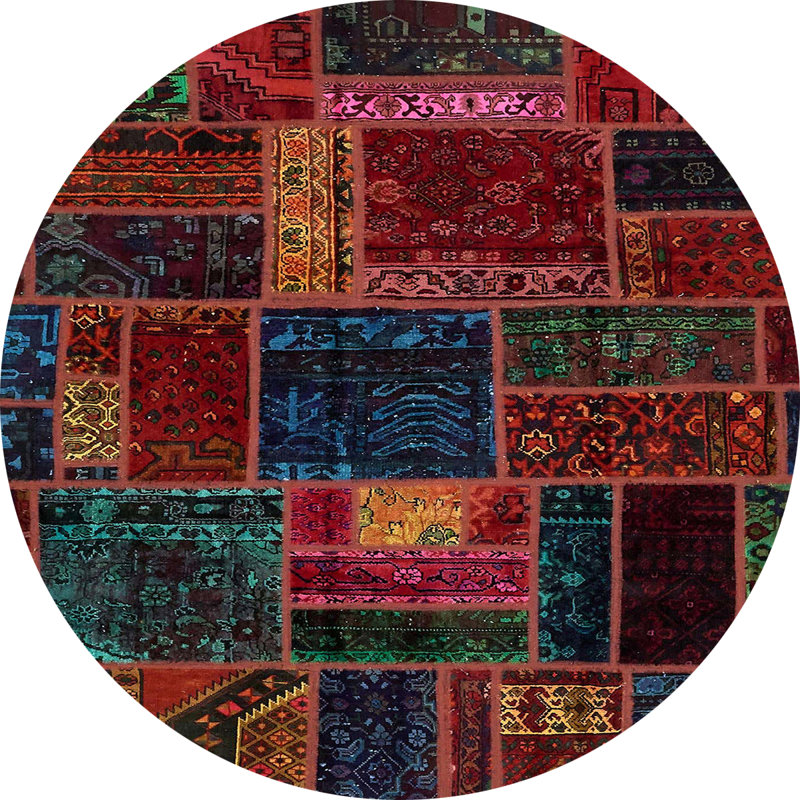 Abstract Indoor Rug, Round 6'