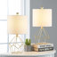 Ensemble de 2 lampes de table en métal avec abat-jour en lin H 18,75 po Blythe-725567174