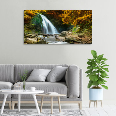 Waterfall In The Forest - Wrapped Canvas Print
