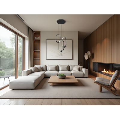Saros Matte Black 3 Light Chandelier