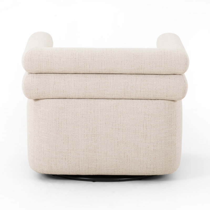 Evie Swivel Chair-Hampton Cream, Cream Polyester Blend