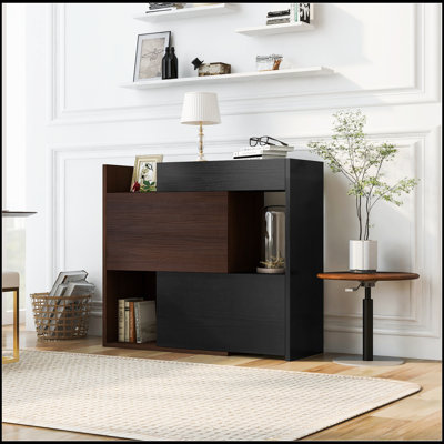 Extendable Rotating Storage Cabinet With Drawer, Adjustable Shelves For Versatile Home And Office Use