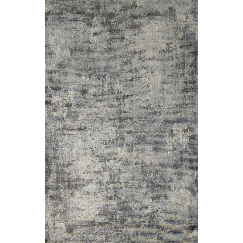 Elegant Distressed Look Abstract Area Rug 6x8