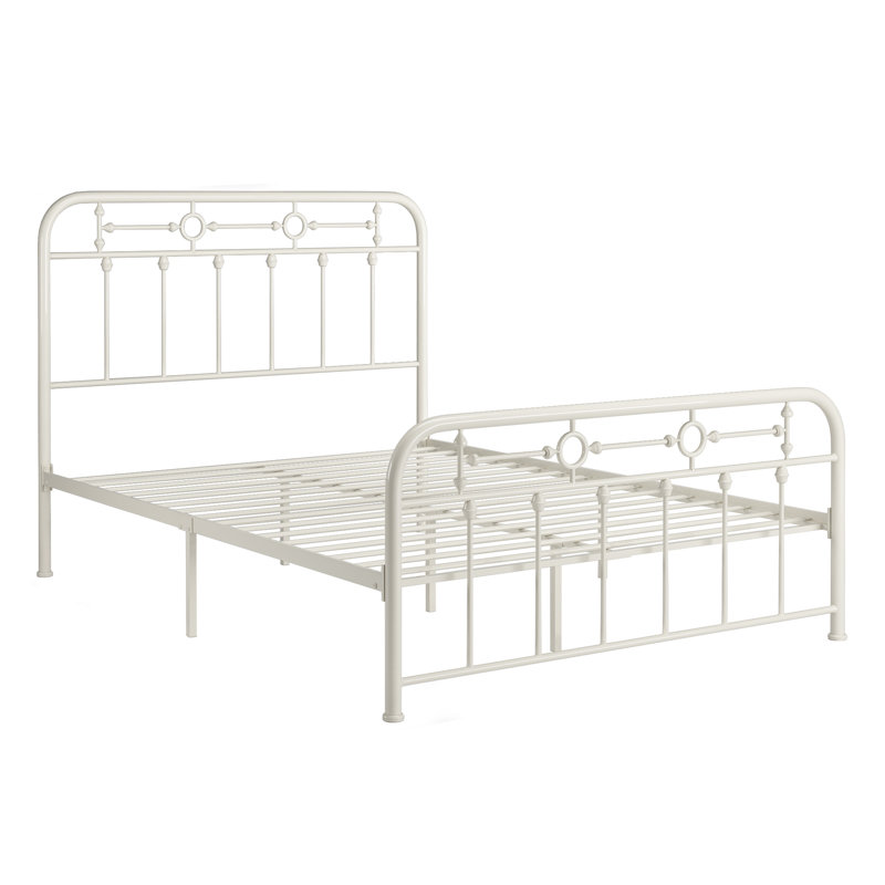 Lit plateforme Thatcham, Double, Blanc