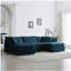 Canapé modulaire en U avec repose-pieds réversible, canapé d'angle convertible 5 places avec 2 repose-pieds, canapé moelleux et minimaliste moderne pour le salon, chenille bleue-935597190-935597210