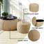 Ensemble de tabouret de rangement moderne en tissu, comprend tabouret rond + tabouret de rangement