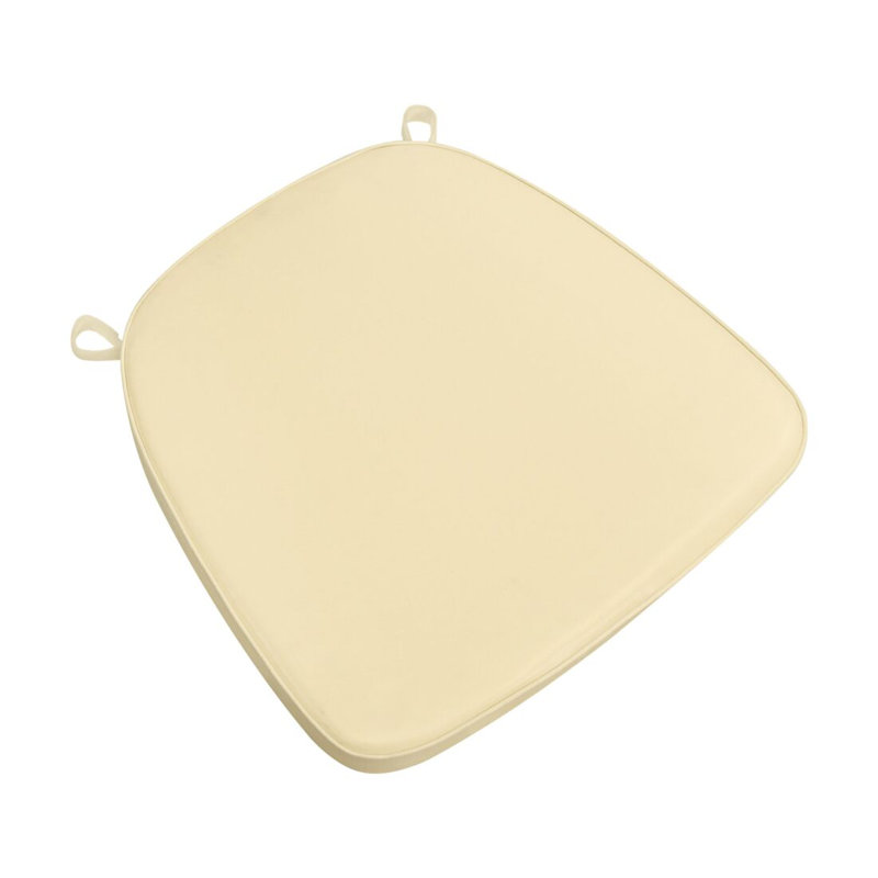 2" Thick Chiavari Chair Pad, Seat Cushion With Hook & Loop Fastener Straps, 20 Pad Bundle By Chivari, Ivory