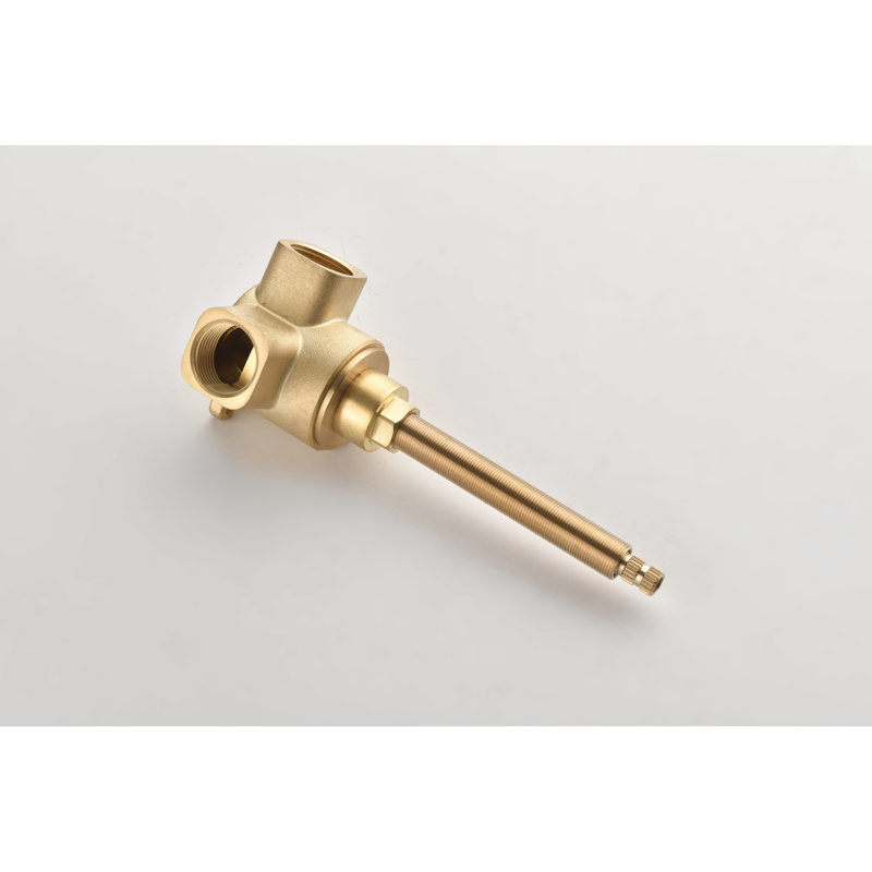Valve de contrôle de volume de douche noir mat - fonte en métal 3/4 po, laiton, poignée réglable en métal, couleur laiton