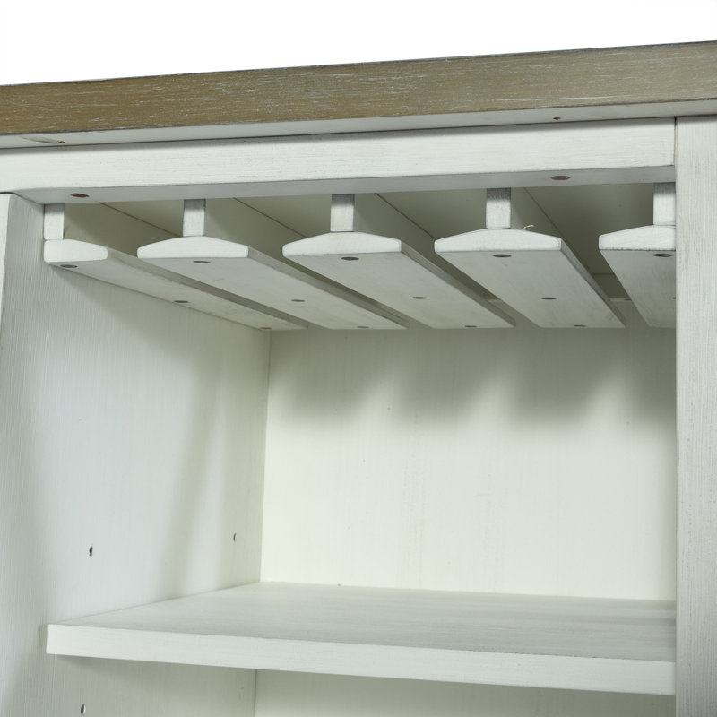 Coleshill 2 Drawer Sideboard w/ Wine Storage, White/Brown