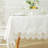 Jacquard Rectangle Tablecloth With Wide Lace Edge-2124036946