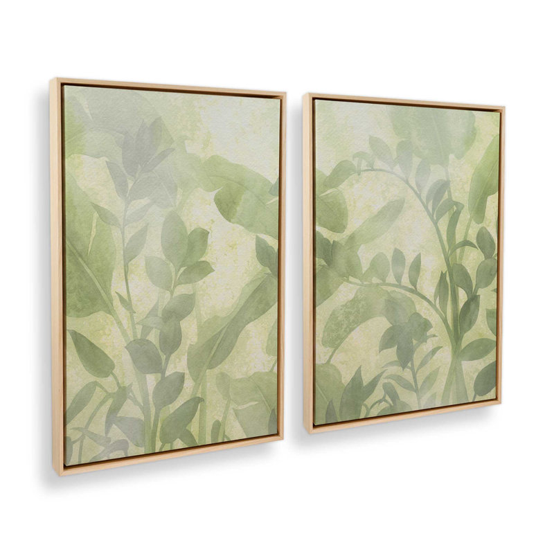Ensemble de 2 impressions Chill Leaf, Toile avec cadre, Érable, 30 po x 20 po