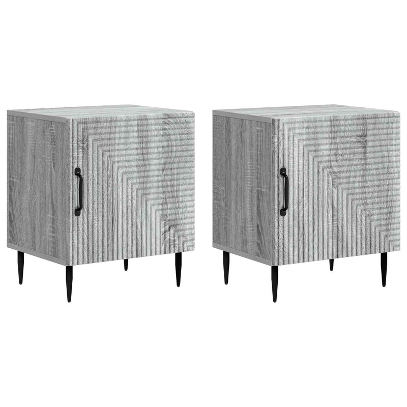 43 cm W Bedside Table, Grey Sonoma