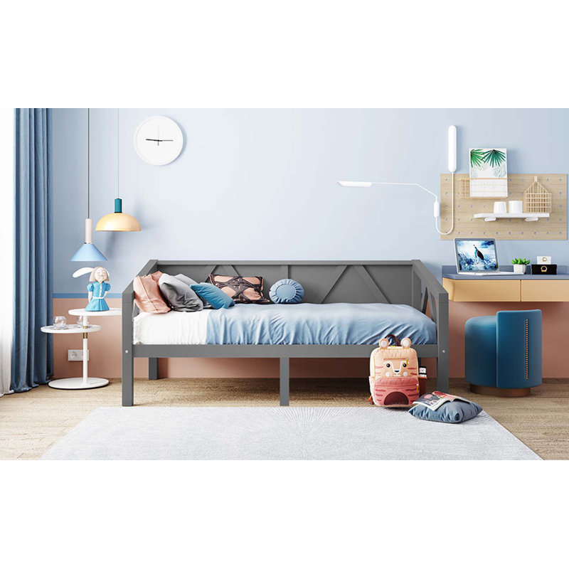 Daybed,Platform Bed for Bedroom, Grey, Twin