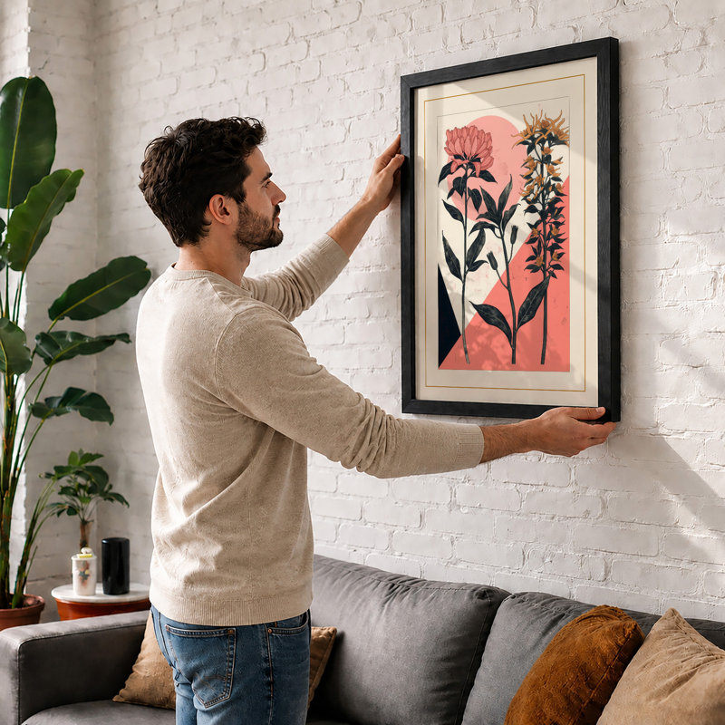 Garden Study Botanical - Framed Print, Black, A3 - 42.0 x 29.7 cm