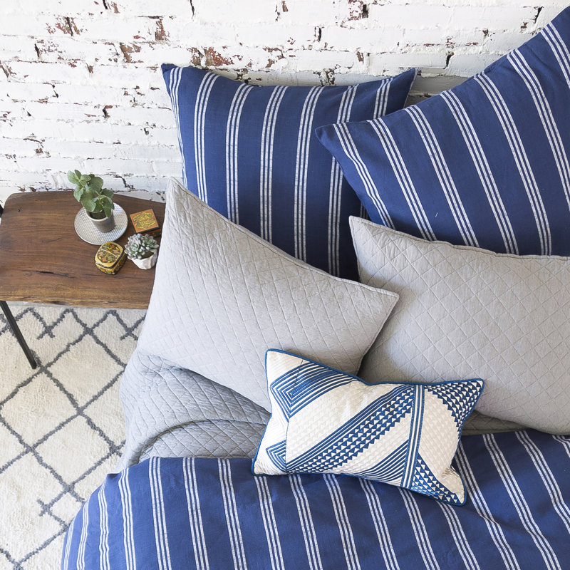 Perry Cotton Striped Duvet Cover, Queen Duvet Cover