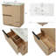 Meuble-lavabo de 30 po avec lavabo en céramique et tiroirs pleine extension, glissières de tiroir à fermeture en douceur, conception cannelée, naturel-258964957