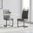 Set of 2 Modern Dining Chairs in Faux Leather with Black C-Shaped Legs-510504862-512641787