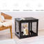 Décoration décorative pour chiot, petite table de bout pour cage de chien avec porte verrouillable, deux entrées pour l'intérieur et cage de fabrication en fil métallique