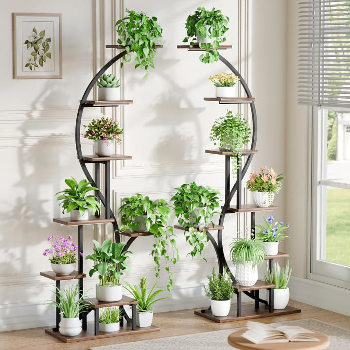 65" Tall 8-Tier Indoor Plant Stand with Grow Light