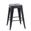 24 tabourets de bar sans dossier en métal de 24 po à hauteur de comptoir, imperméables, à outils, pour îlot de cuisine et hauteur, noir mat, déformation, salle à manger à assemblage rapide
