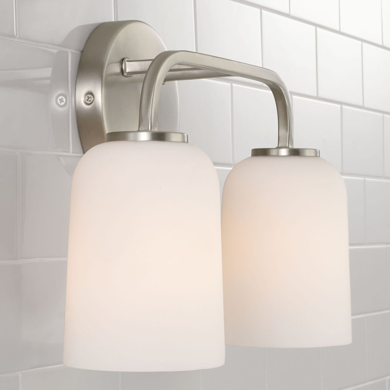 Éclairage pour meuble-lavabo à 2 lumières à intensité variable Aliceyn, Argent