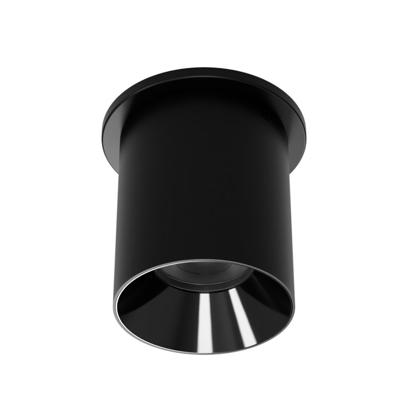 Plafonnier encastré rond à intensité variable 5 lumières Zoron, Noir, H 4,5 po x l 3,63 po x P 3,63 po