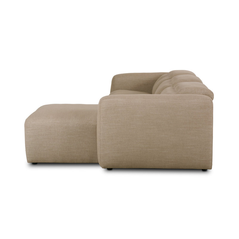 Radley 3 - Piece Upholstered Sectional, Right Hand Facing, Crypton Nomad Taupe Polyester Blend