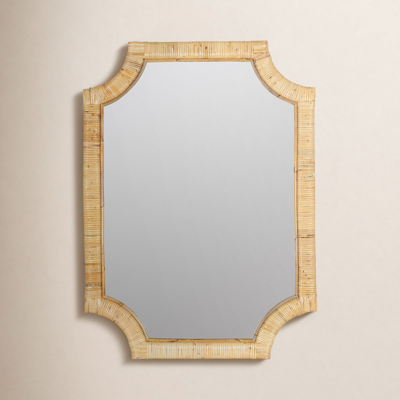 Lina Flat Rattan Mirror