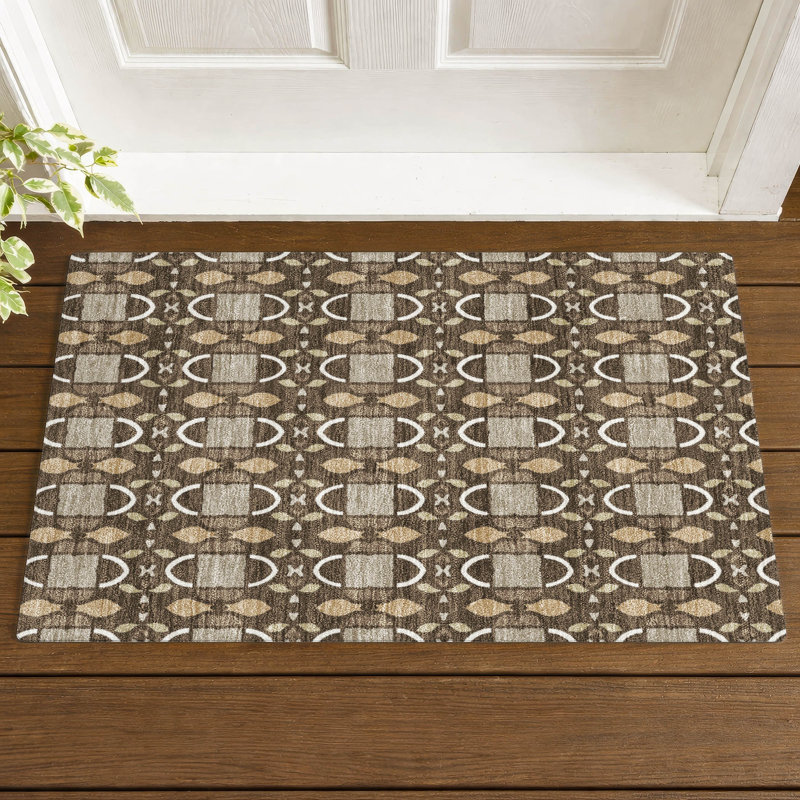 Machine Washable Indoor/Outdoor Chantille ACN2920 Striped Rug, Chocolate, 2'6" x 3'10"