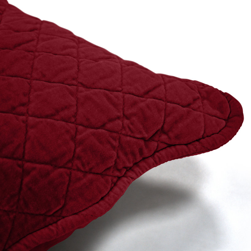 Monterra Cotton Geometric Square Cushion, Red